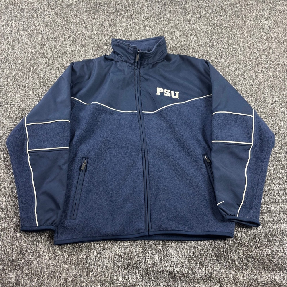 Y2K Nike Penn State PSU Nittany Lions Fleece Jacket Embroidered Navy Blue Medium